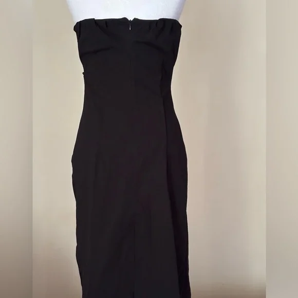 Zara Elegant Strapless Black Maxi Dress Size M - Picture 2 of 11